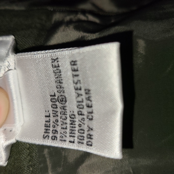 Talbots Vintage olive wool pleated skirt Sz 12 W - Picture 7 of 9